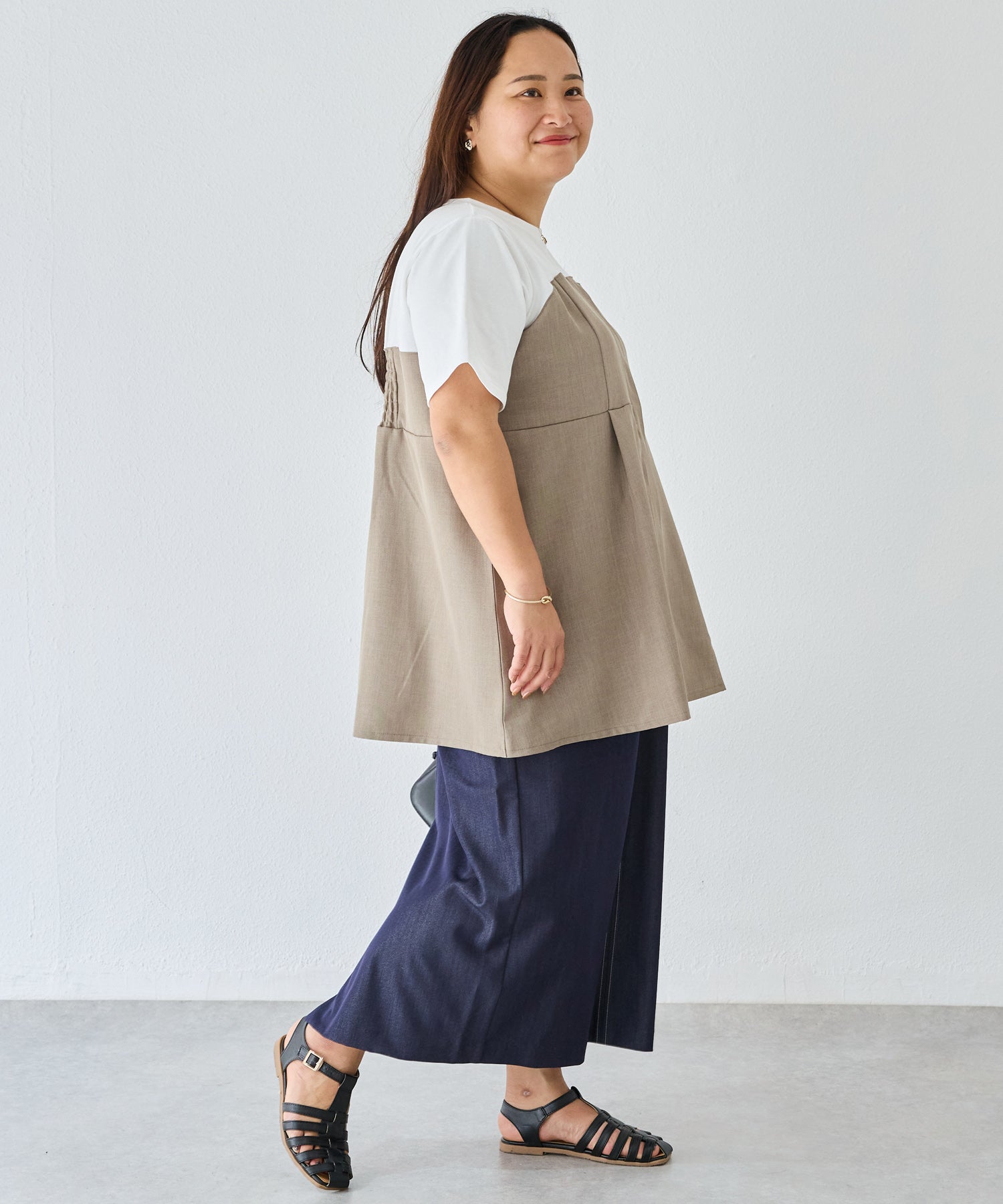 ベージュ model:161cm 着用サイズ:3L