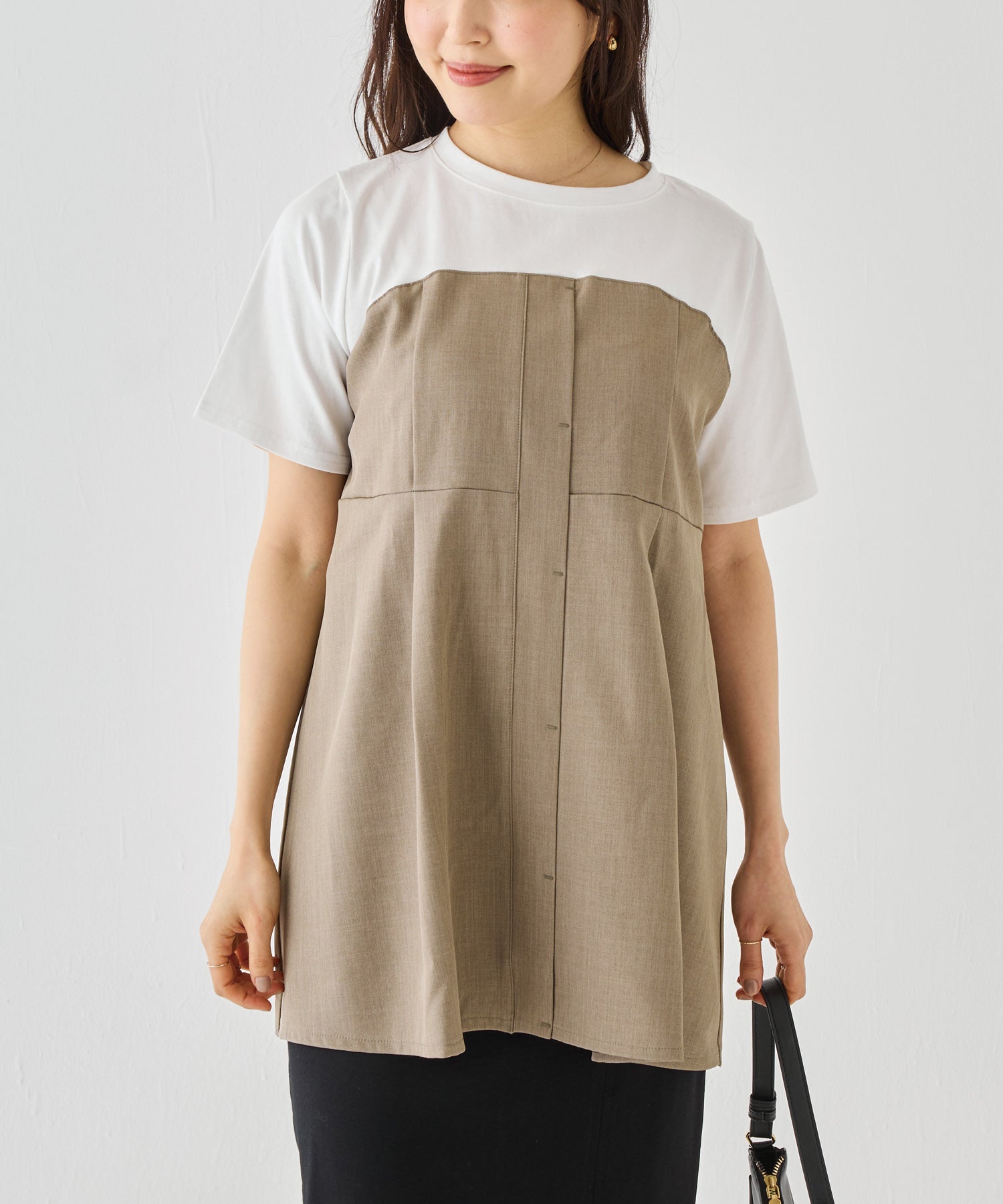 ベージュ model:163cm 着用サイズ:M