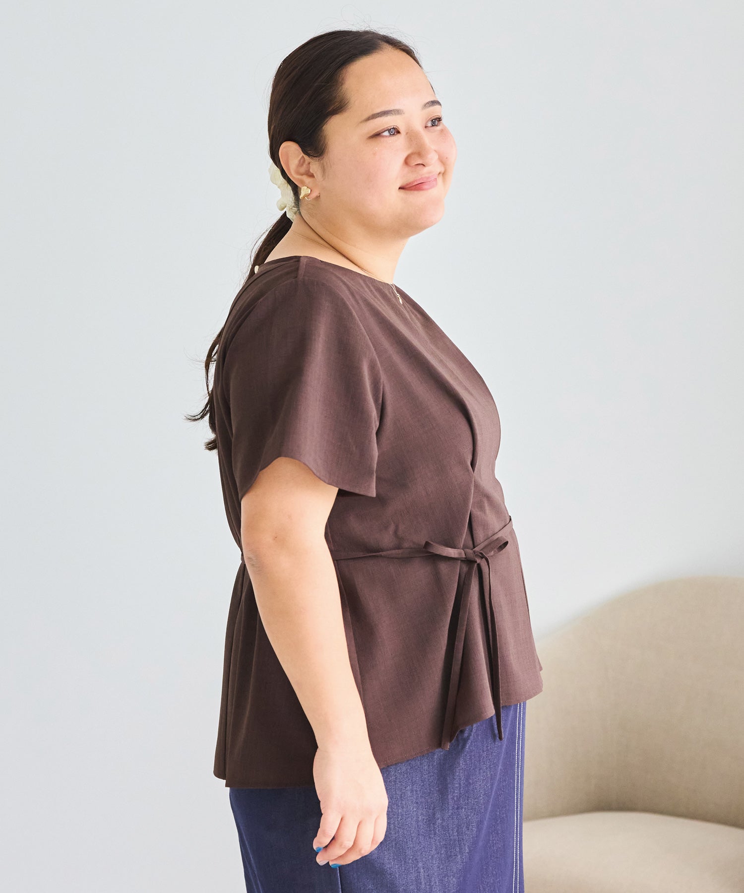 ブラウン model:161cm 着用サイズ:3L