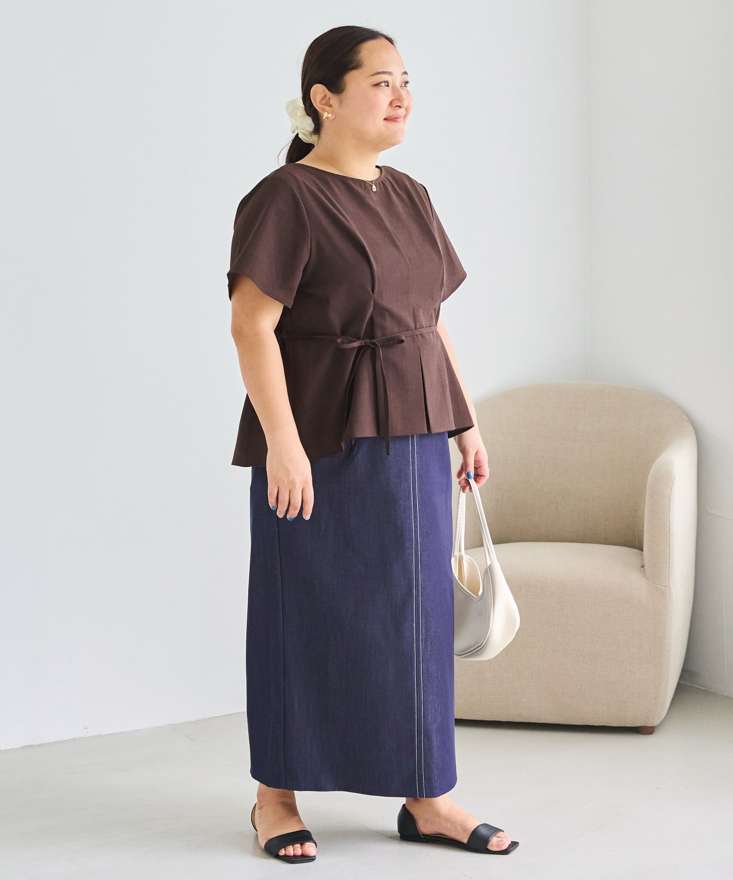 ブラウン model:161cm 着用サイズ:3L