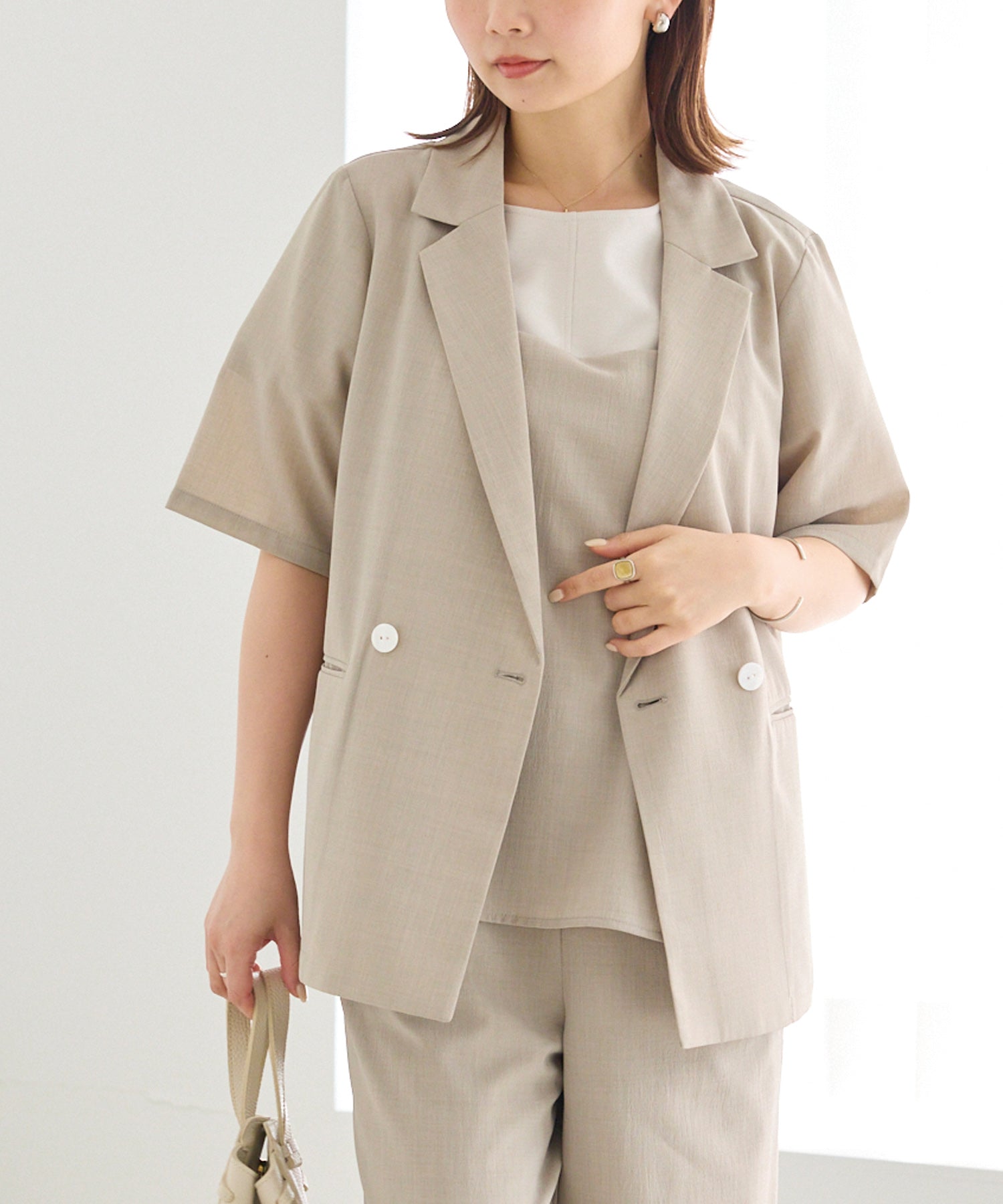 ベージュ model:156cm 着用サイズ:M