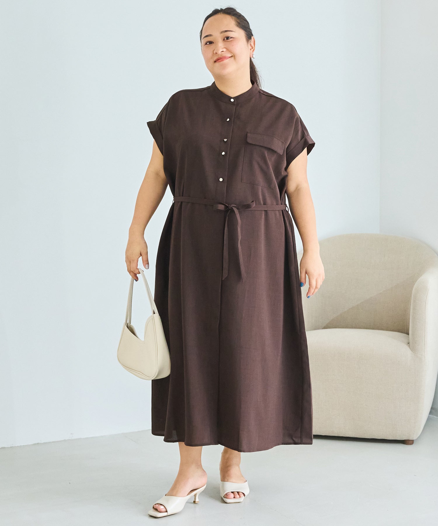 ブラウン model:161cm 着用サイズ:3L