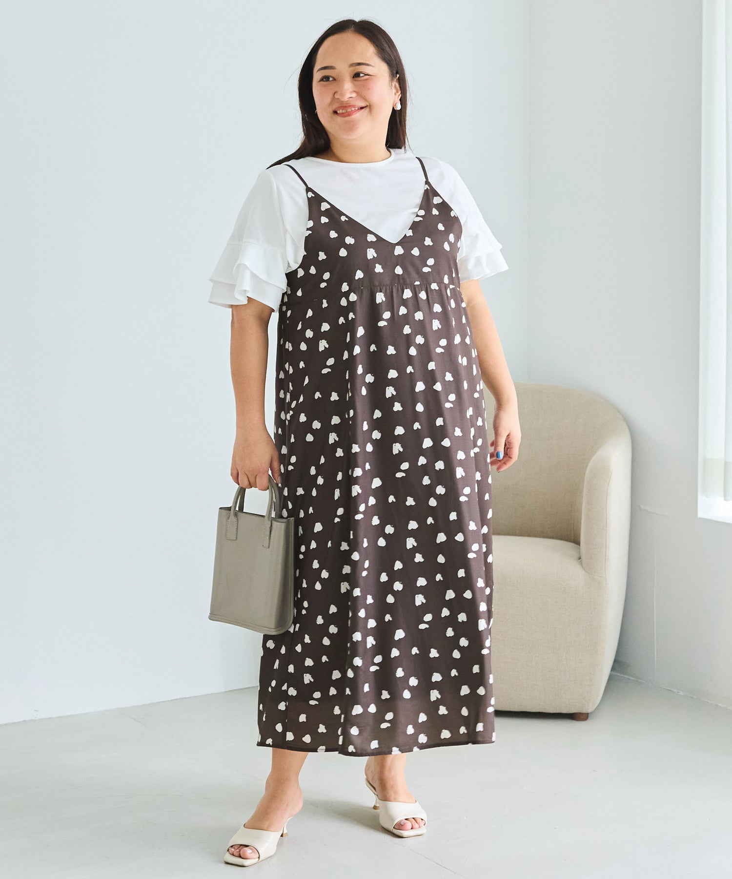 ブラウン model:161cm 着用サイズ:3L