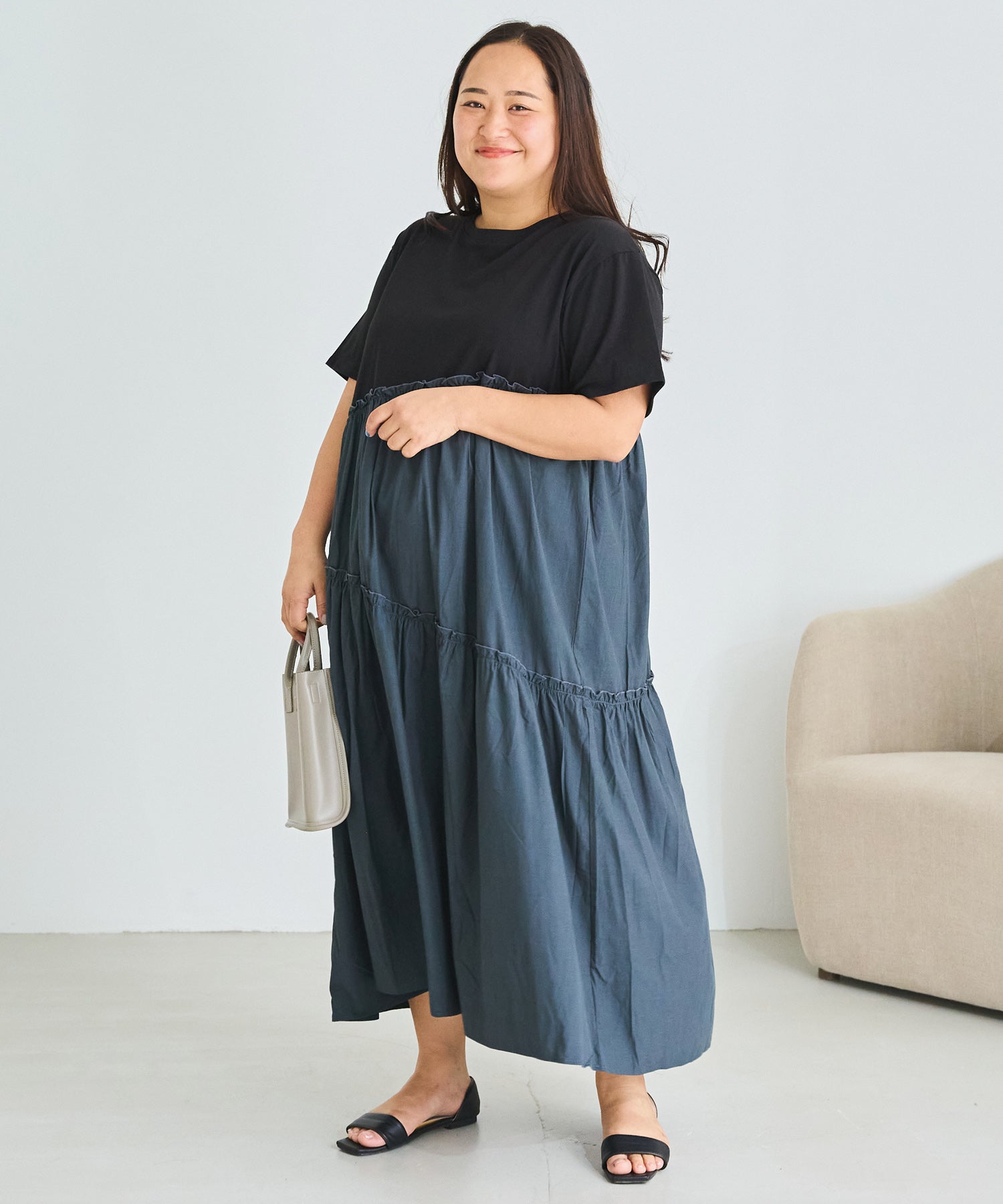 チャコールグレー model:161cm 着用サイズ:3L