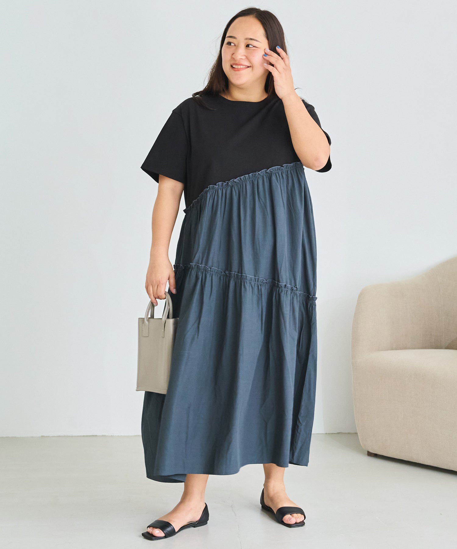 チャコールグレー model:161cm 着用サイズ:3L