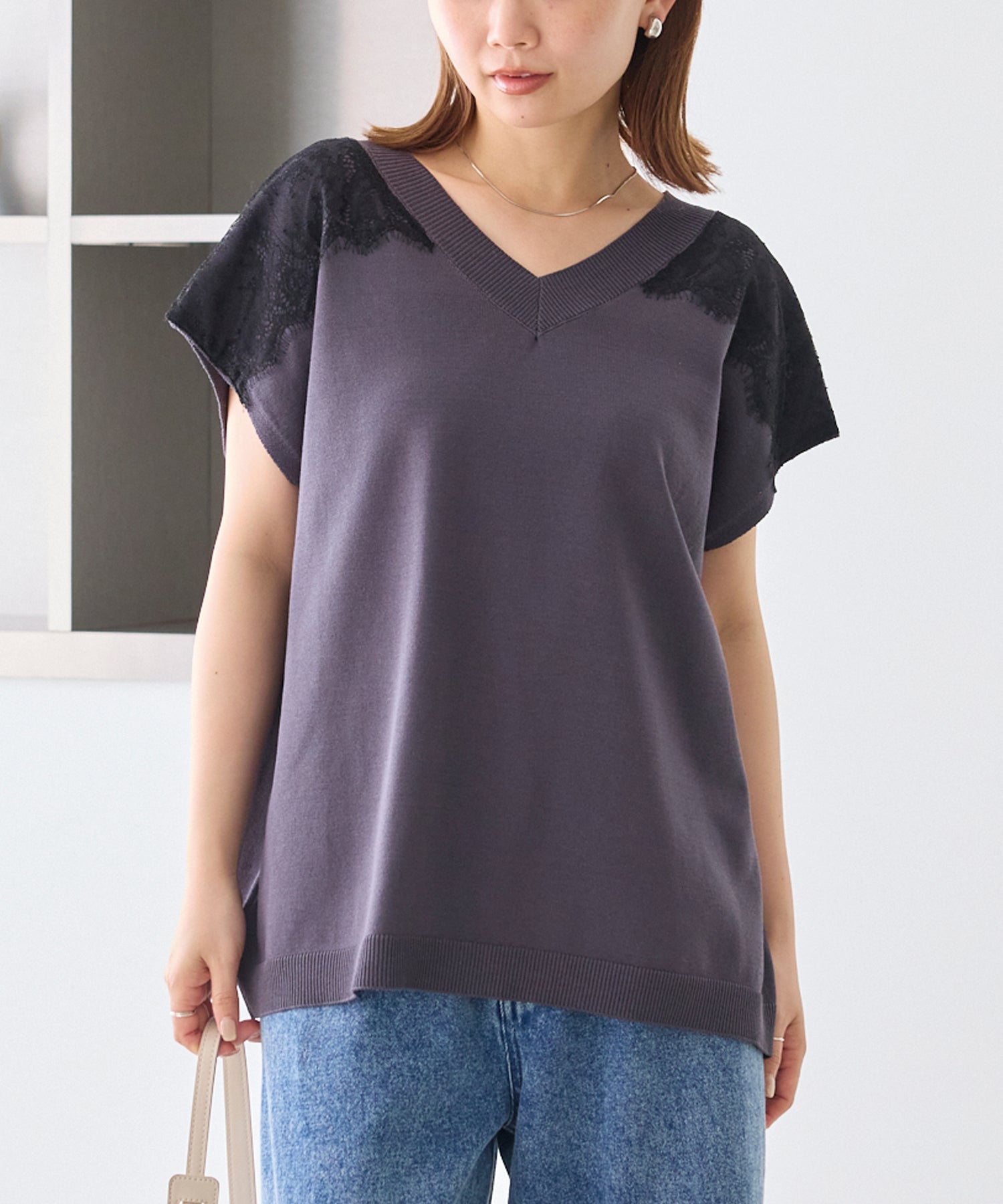 チャコールグレー model:156cm 着用サイズ:F