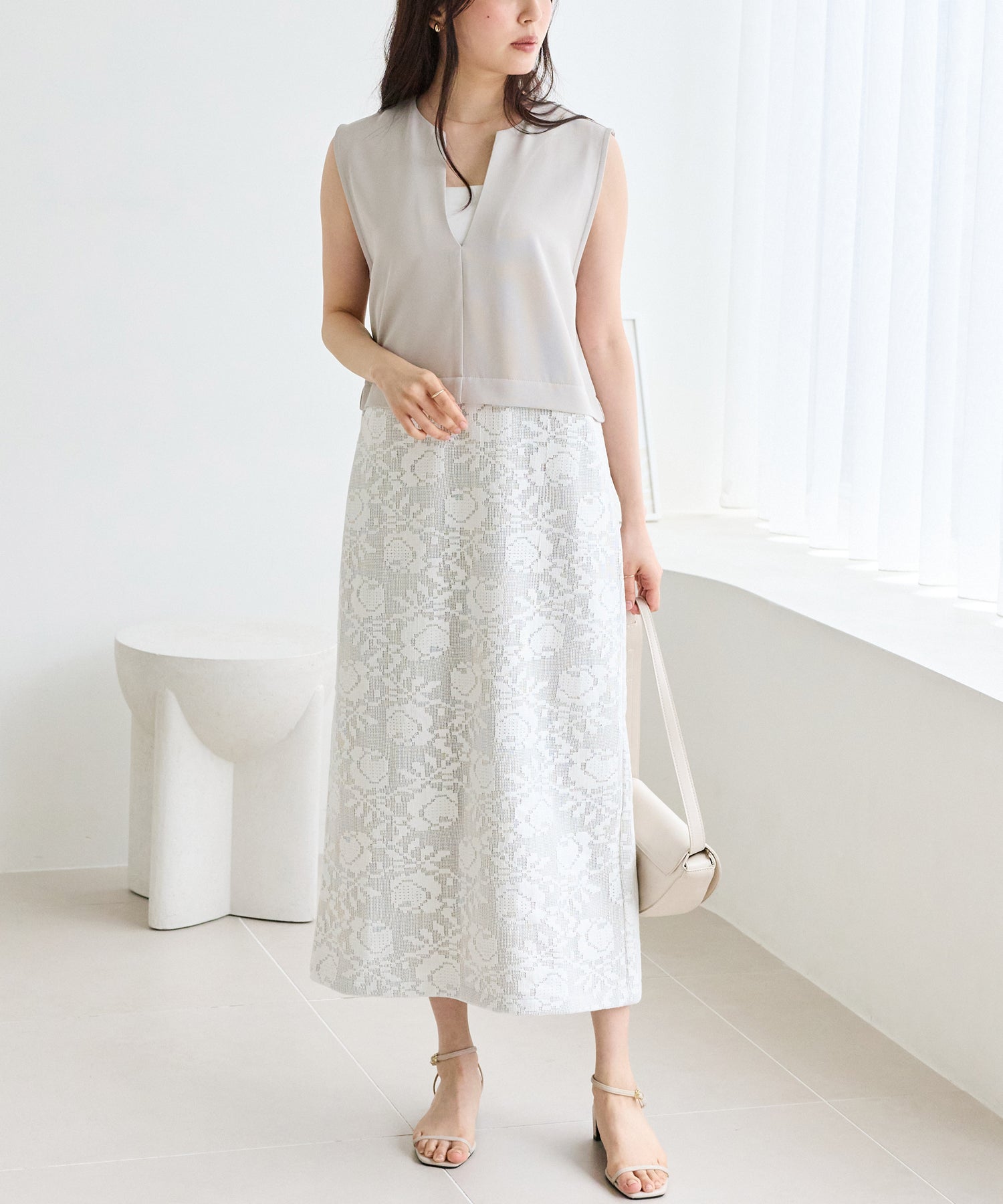 ベージュ model:162cm 着用サイズ:M