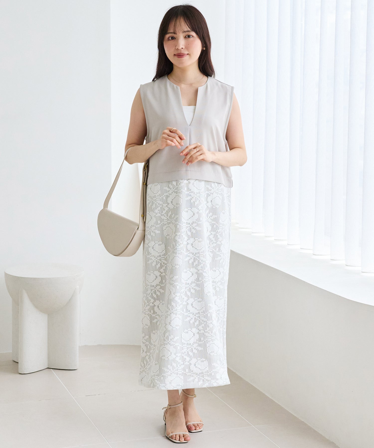 ベージュ model:162cm 着用サイズ:M