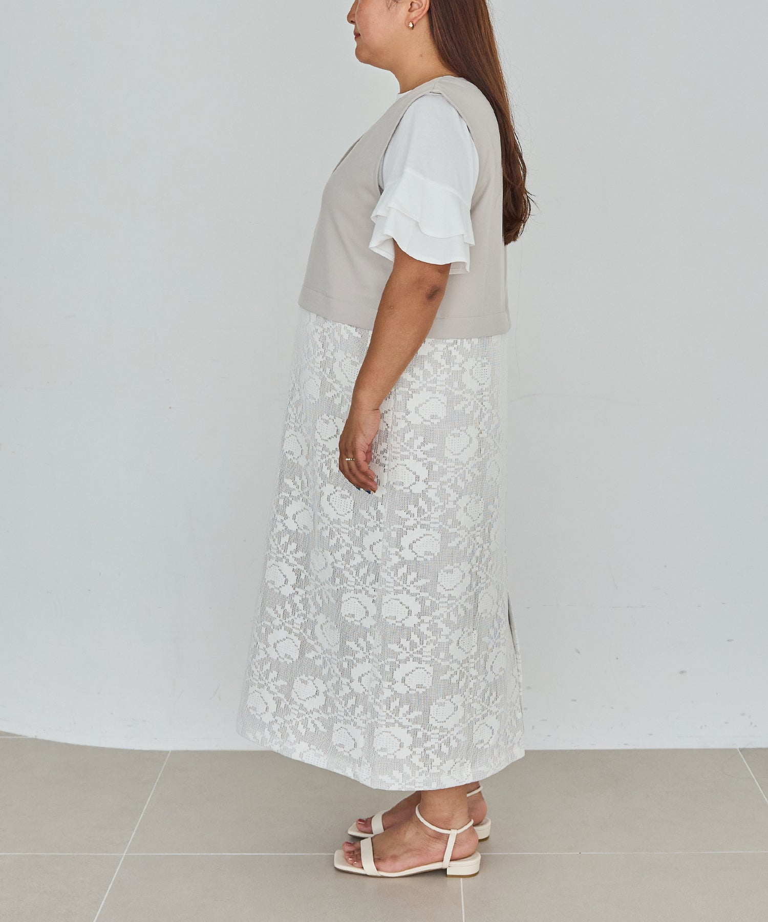 サイド model:161cm 着用サイズ:3L