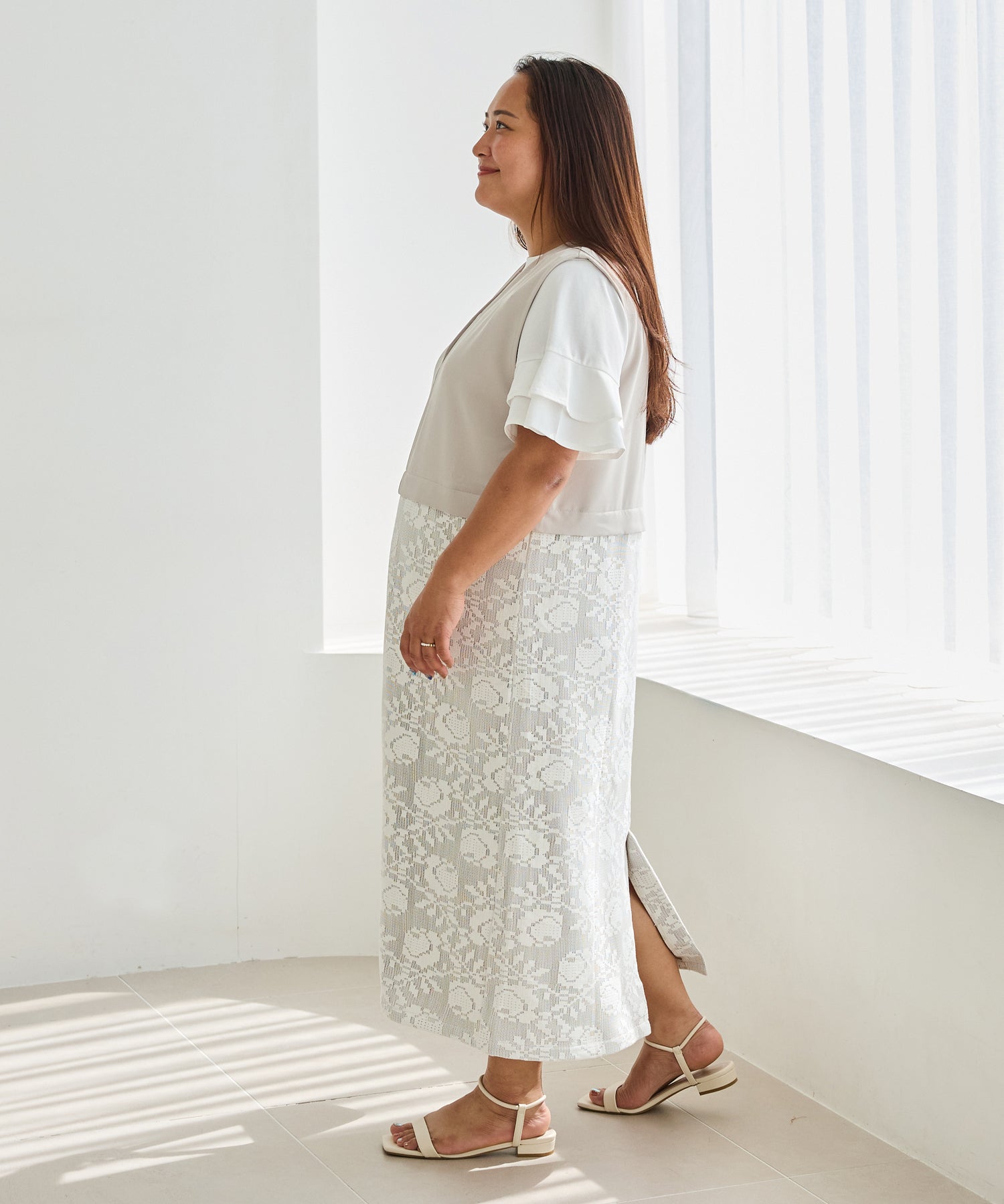 ベージュ model:161cm 着用サイズ:3L