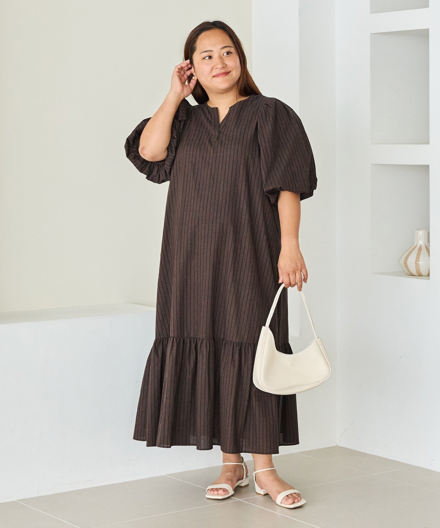 ブラウン model:161cm 着用サイズ:3L