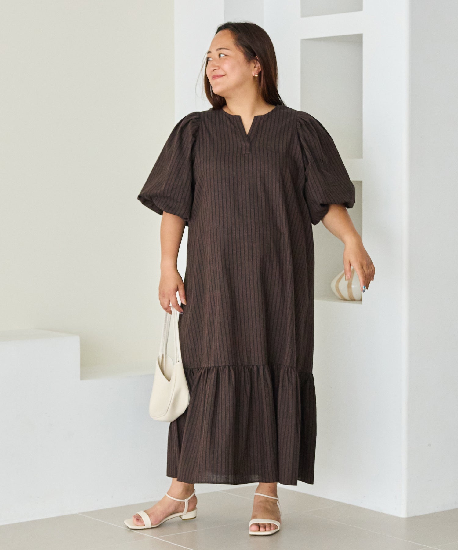ブラウン model:161cm 着用サイズ:3L