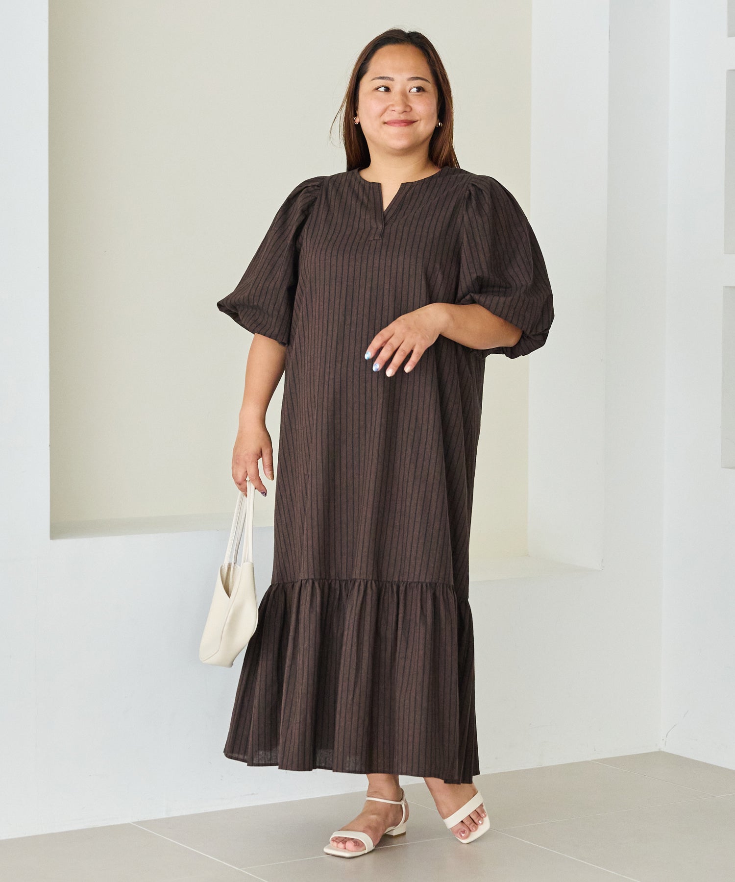 ブラウン model:161cm 着用サイズ:3L
