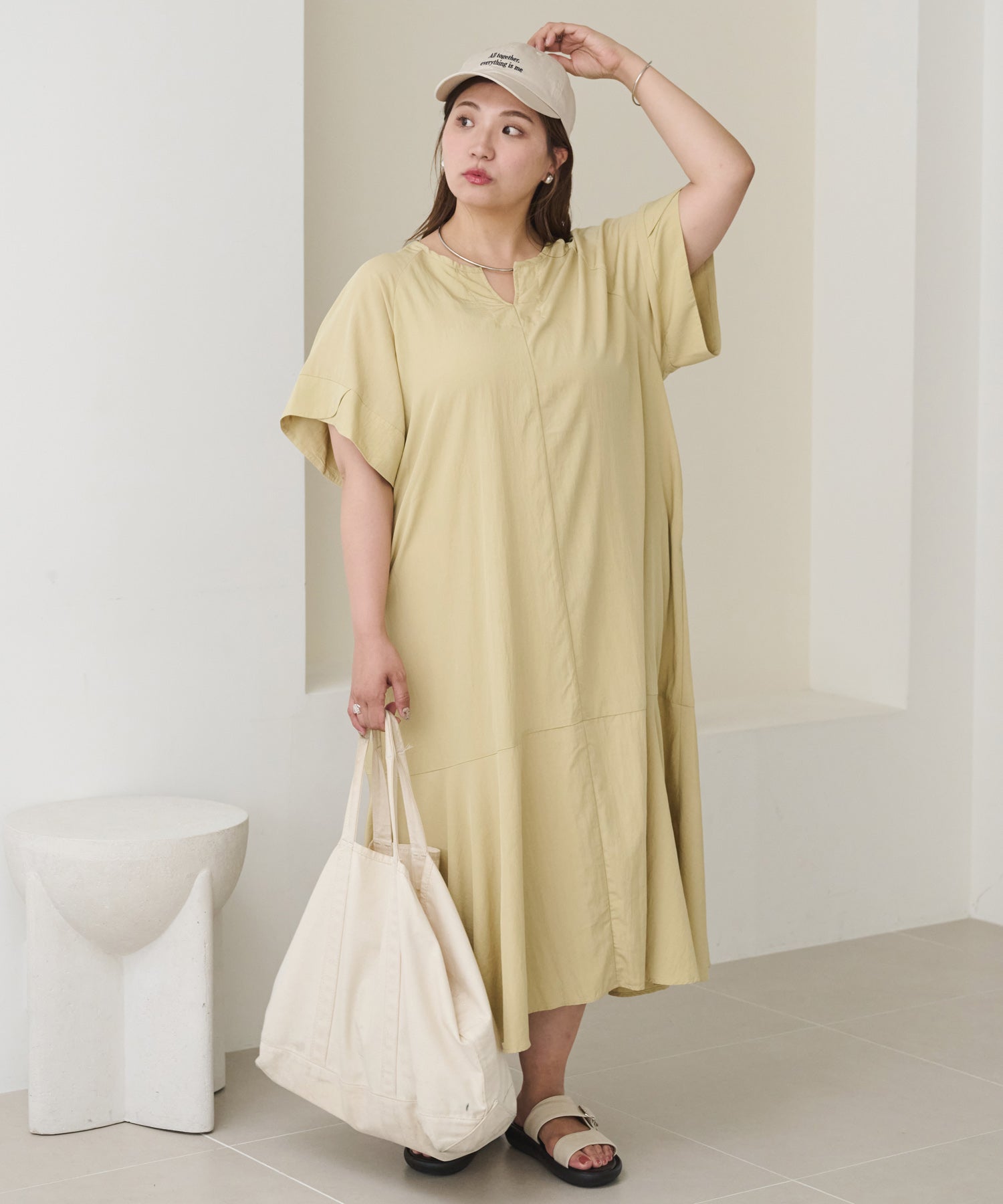 イエロー model:162cm 着用サイズ:4L
