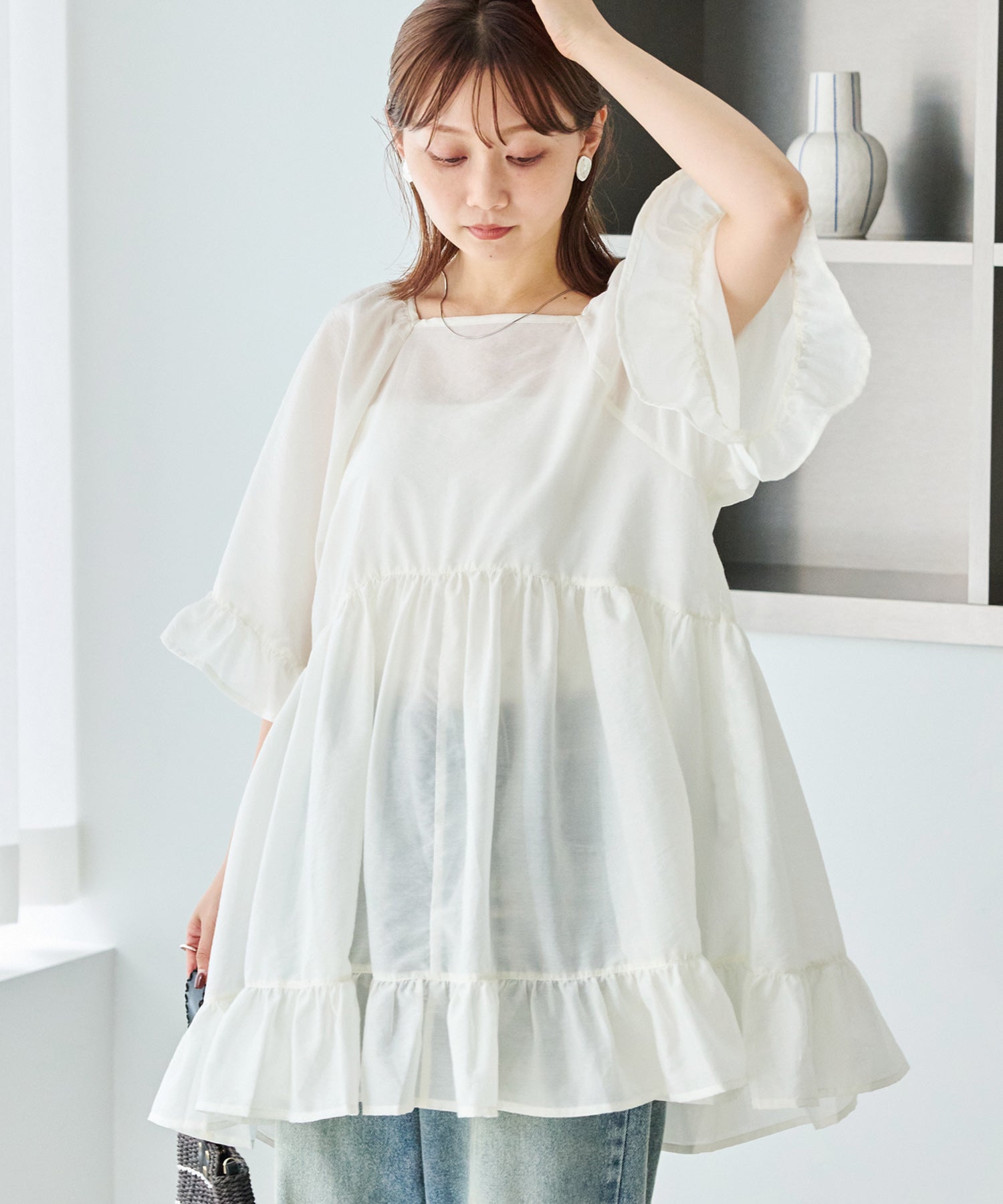 オフホワイト model:156cm 着用サイズ:M
