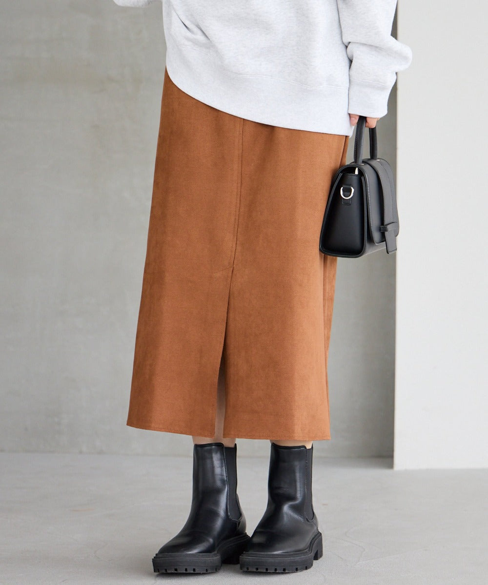 カットスエードタイトスカート | ラビアンジェ-⼤きいサイズのレディース服