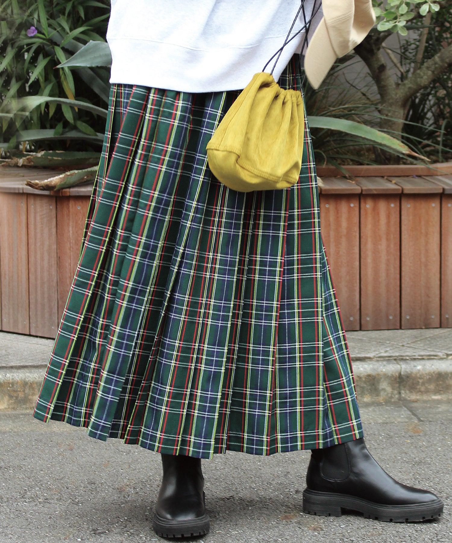 J.PRESS／vintage タータンチェックブラックウォッチプリーツスカート
