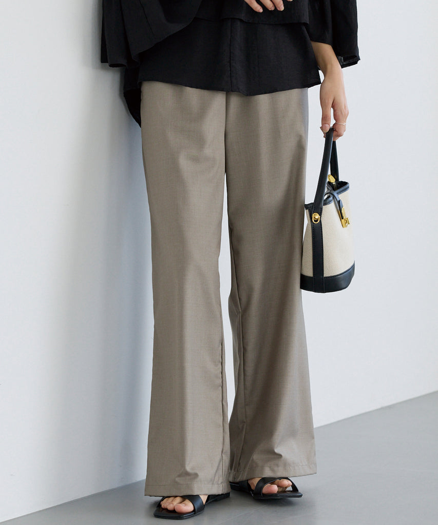 【洗える】シャーリングウエストイージーパンツ