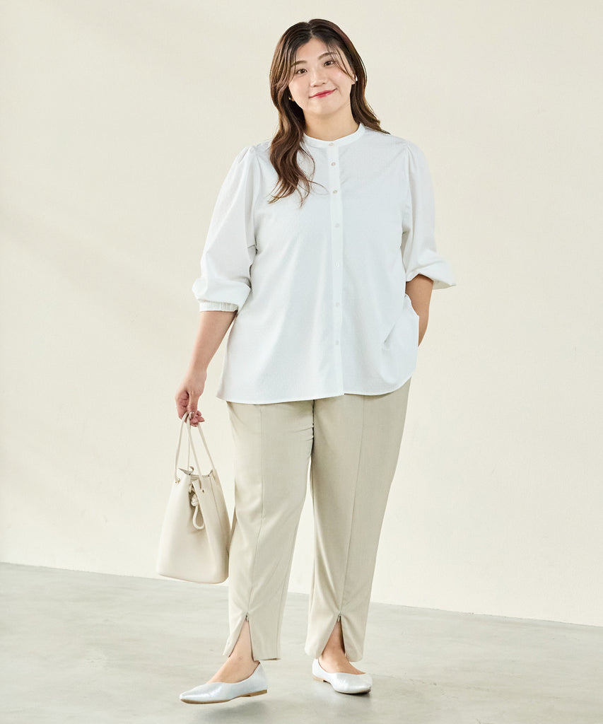 オフベージュ　model:162cm  着用サイズ:4L