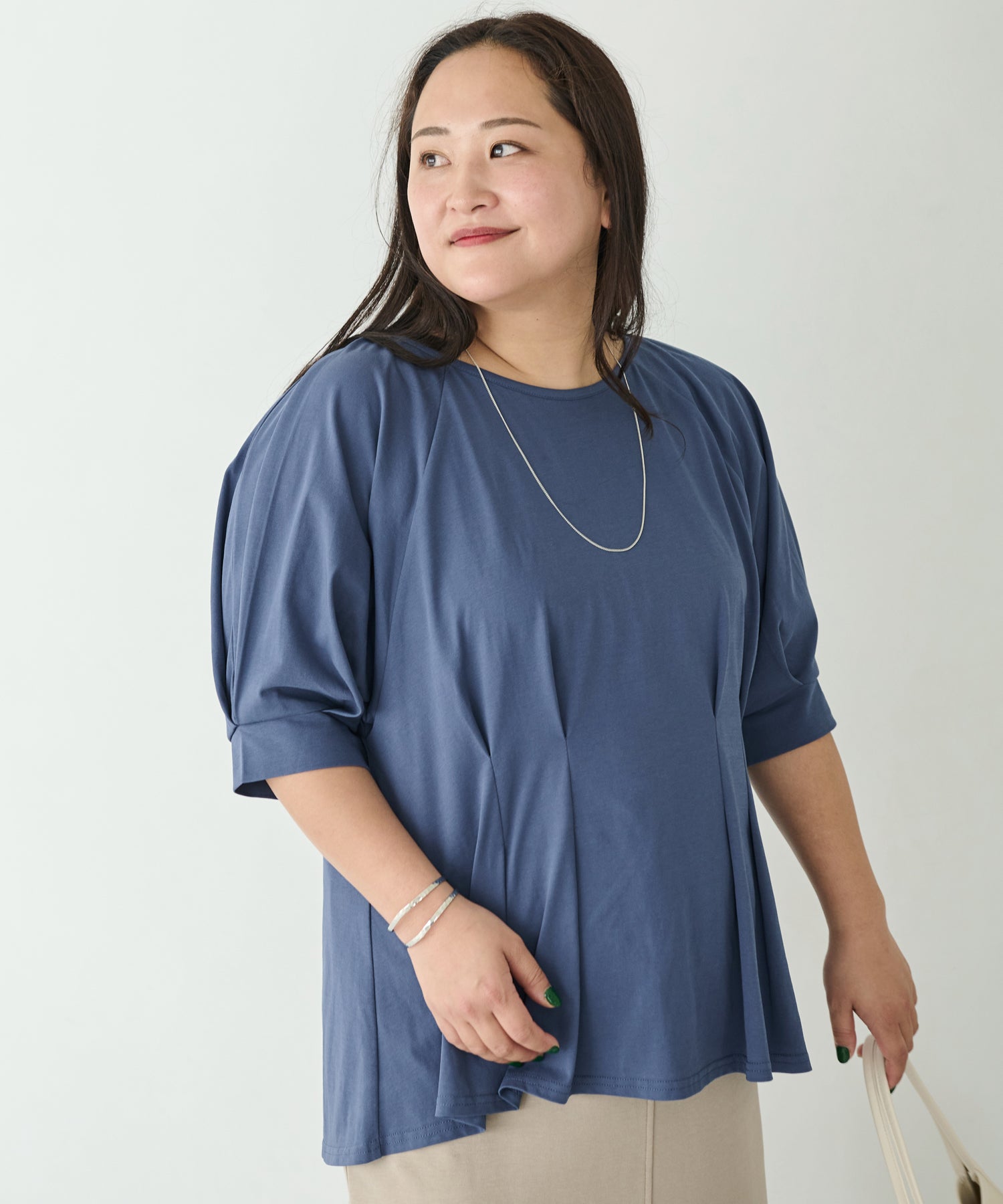 ブルー　model:161cm 着用サイズ:3L
