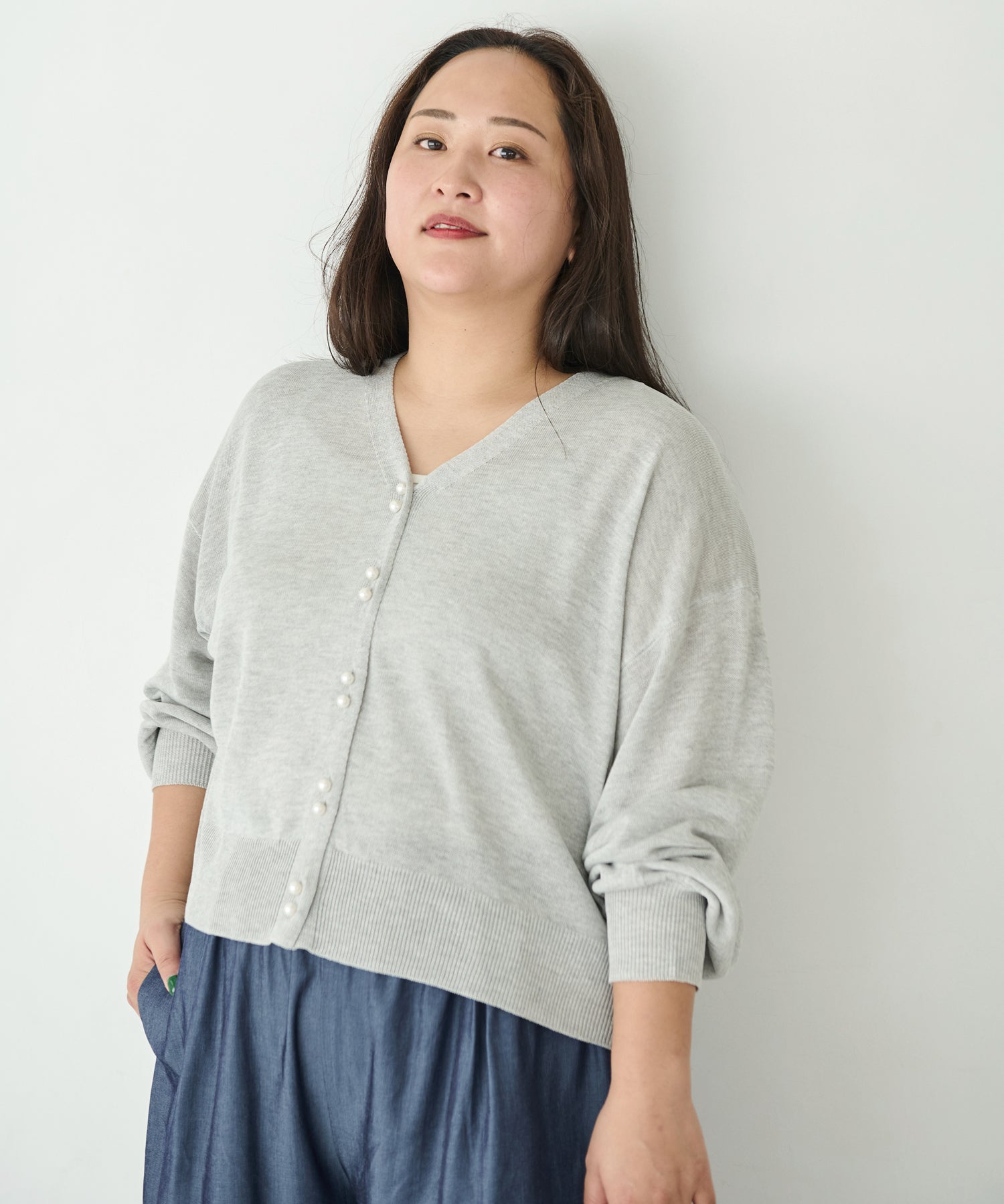 ライトグレー　model:161cm 着用サイズ:3L