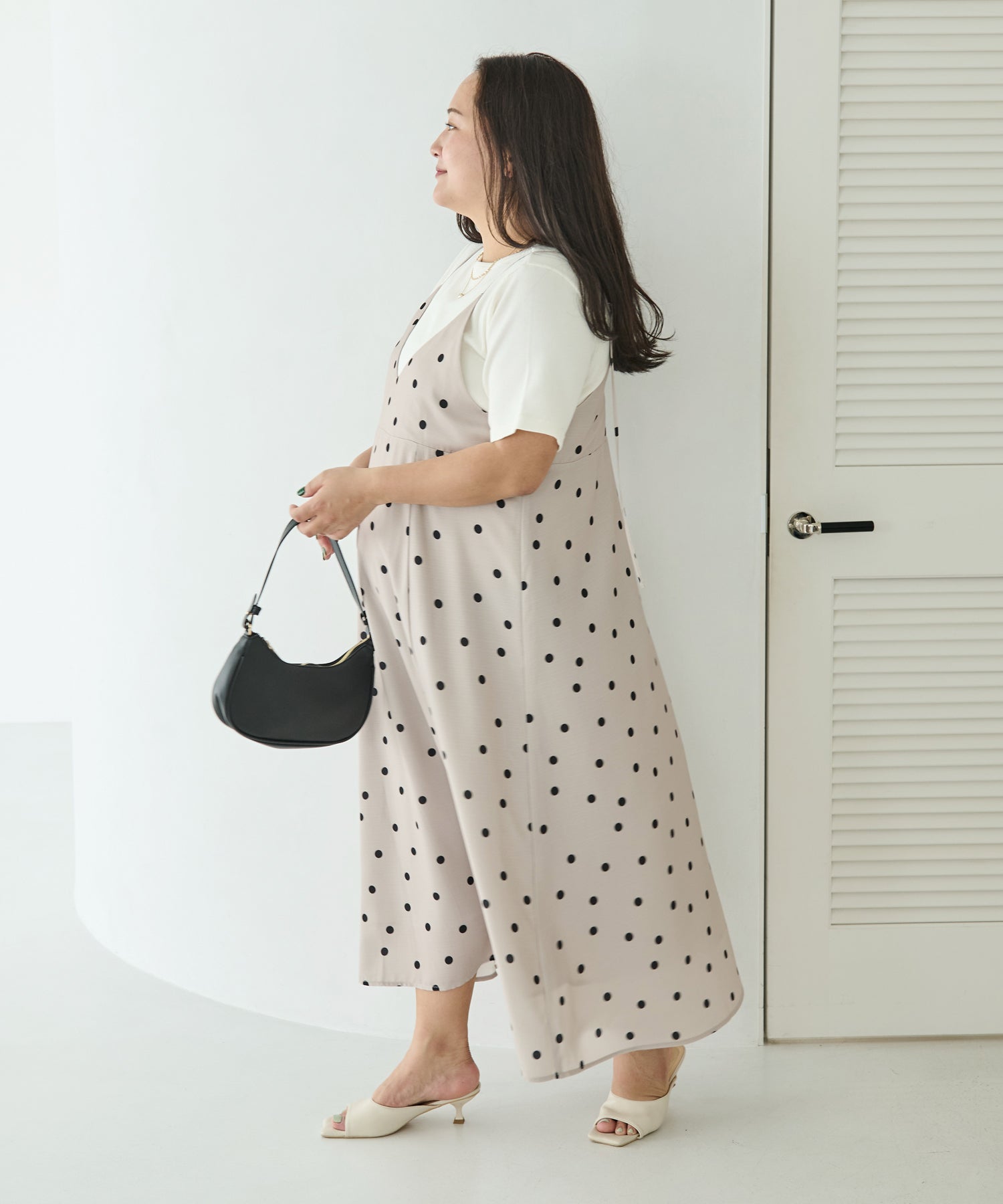 ベージュ　model:161cm 着用サイズ:3L 
