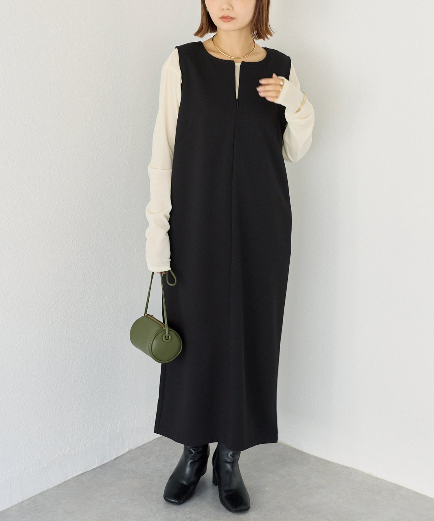 【好機能シリーズ】接触冷感/フロントファスナーワンピース