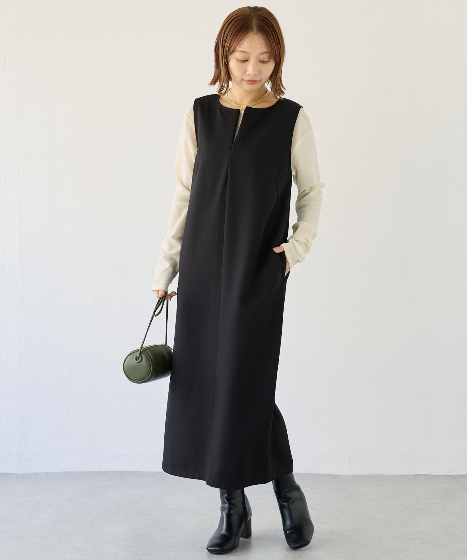 【好機能シリーズ】接触冷感/フロントファスナーワンピース