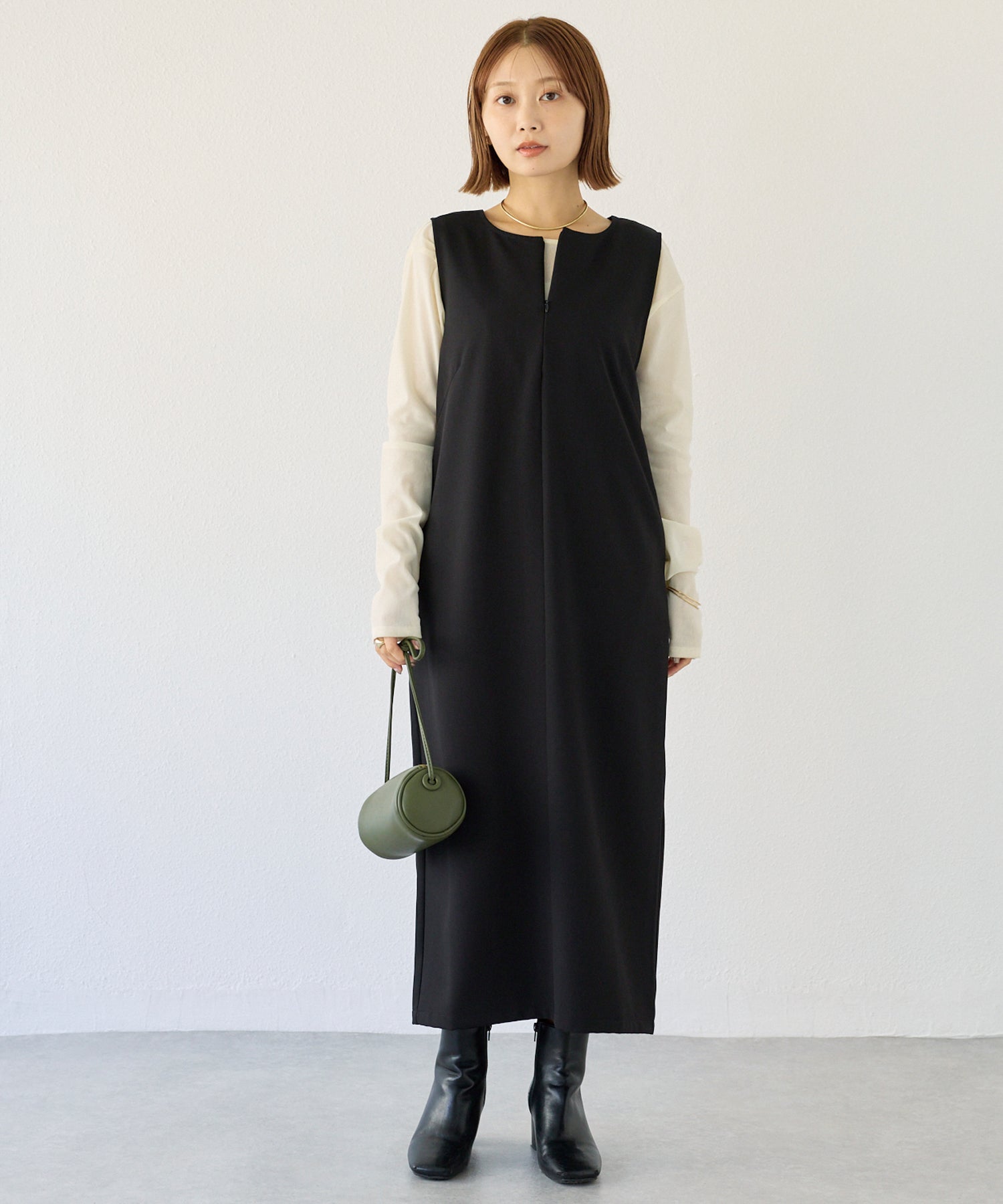 【好機能シリーズ】接触冷感/フロントファスナーワンピース