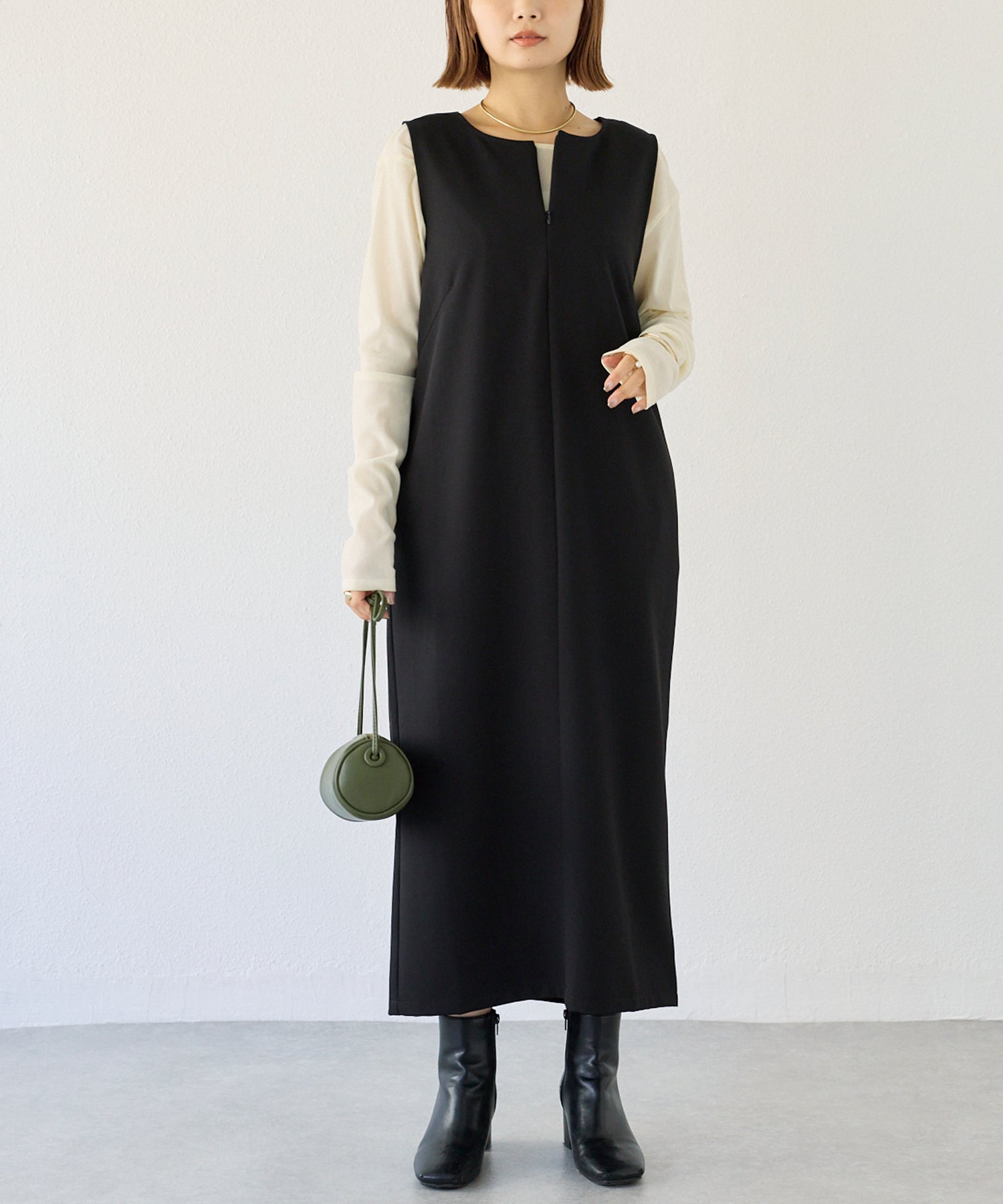 【好機能シリーズ】接触冷感/フロントファスナーワンピース