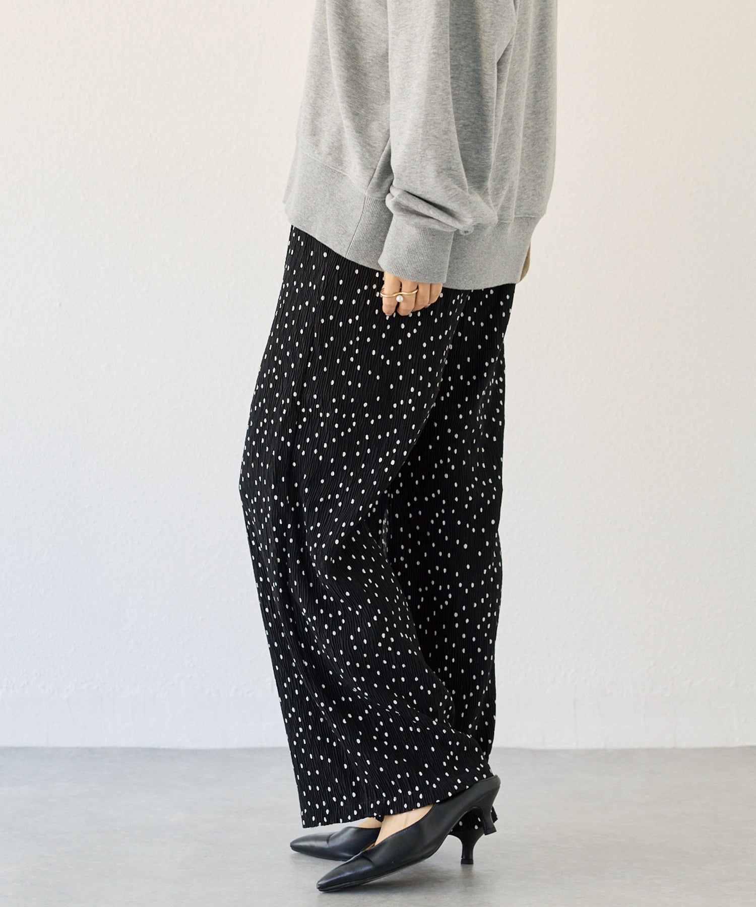 【洗える】ドットイージーパンツ