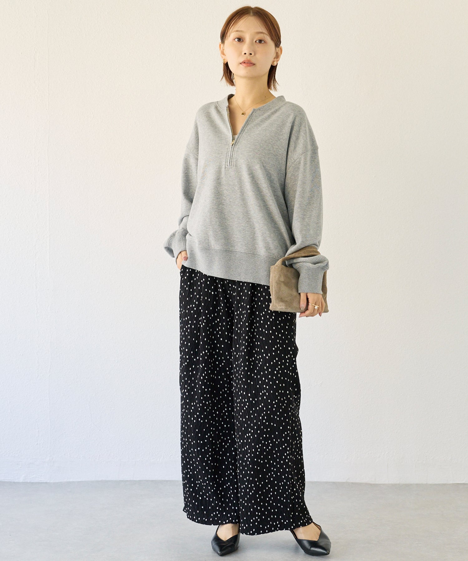 【洗える】ドットイージーパンツ