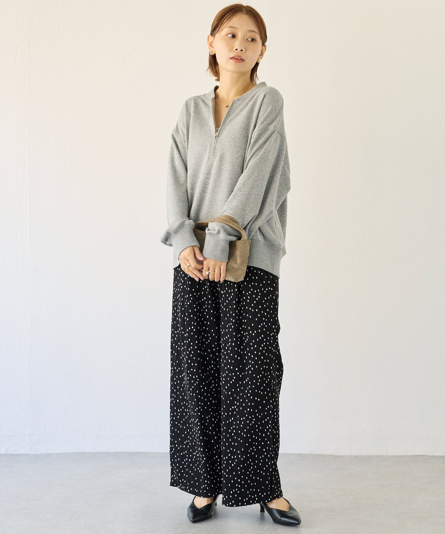 【洗える】ドットイージーパンツ