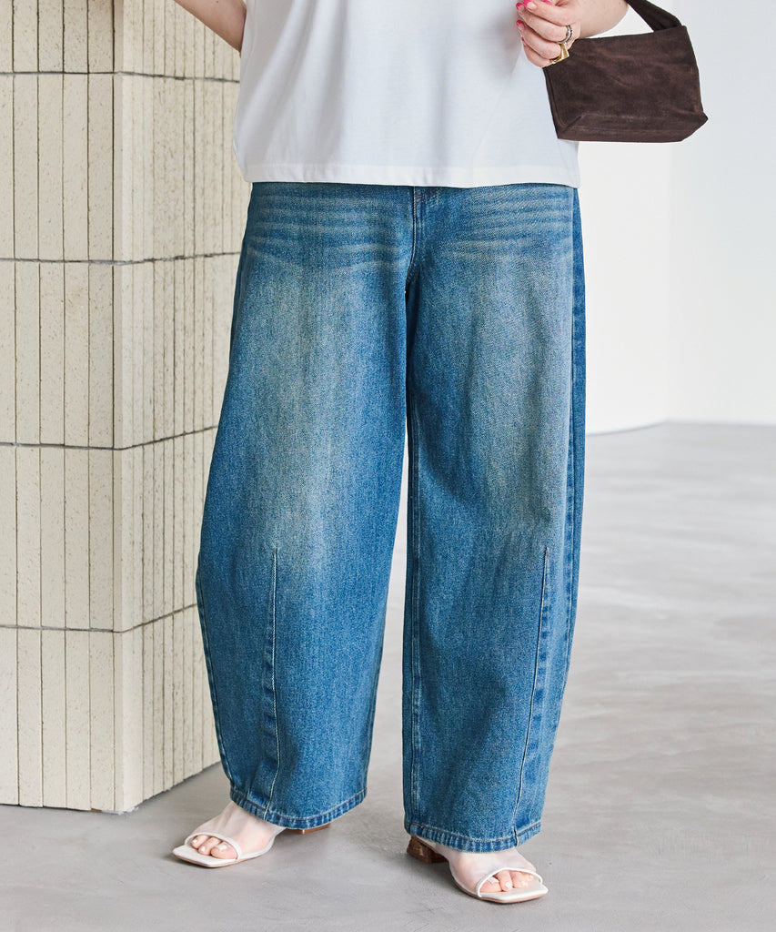ネイビー　model:163cm 着用サイズ:3L 