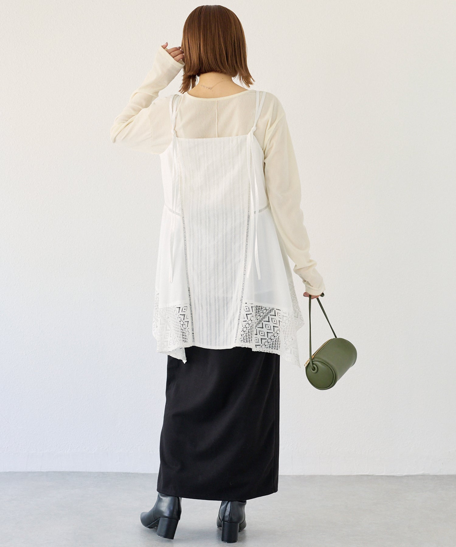 レース切替キャミチュニック