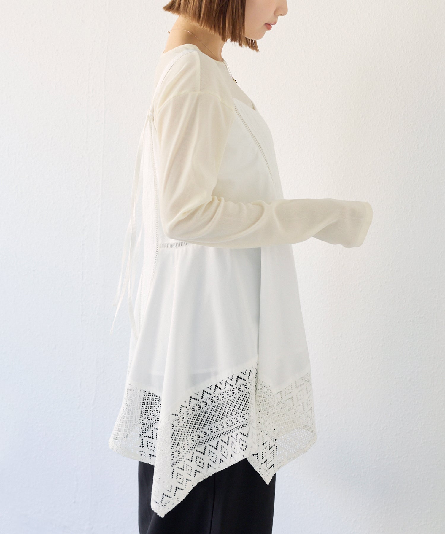 レース切替キャミチュニック