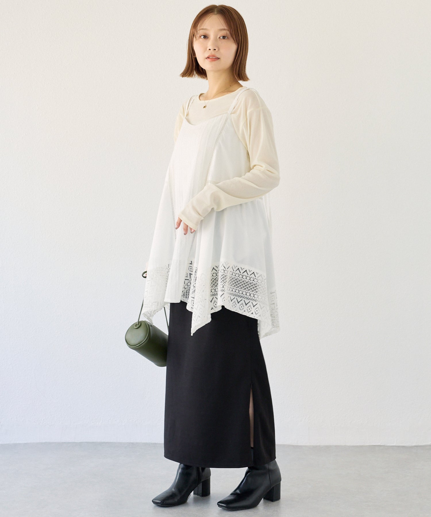 レース切替キャミチュニック