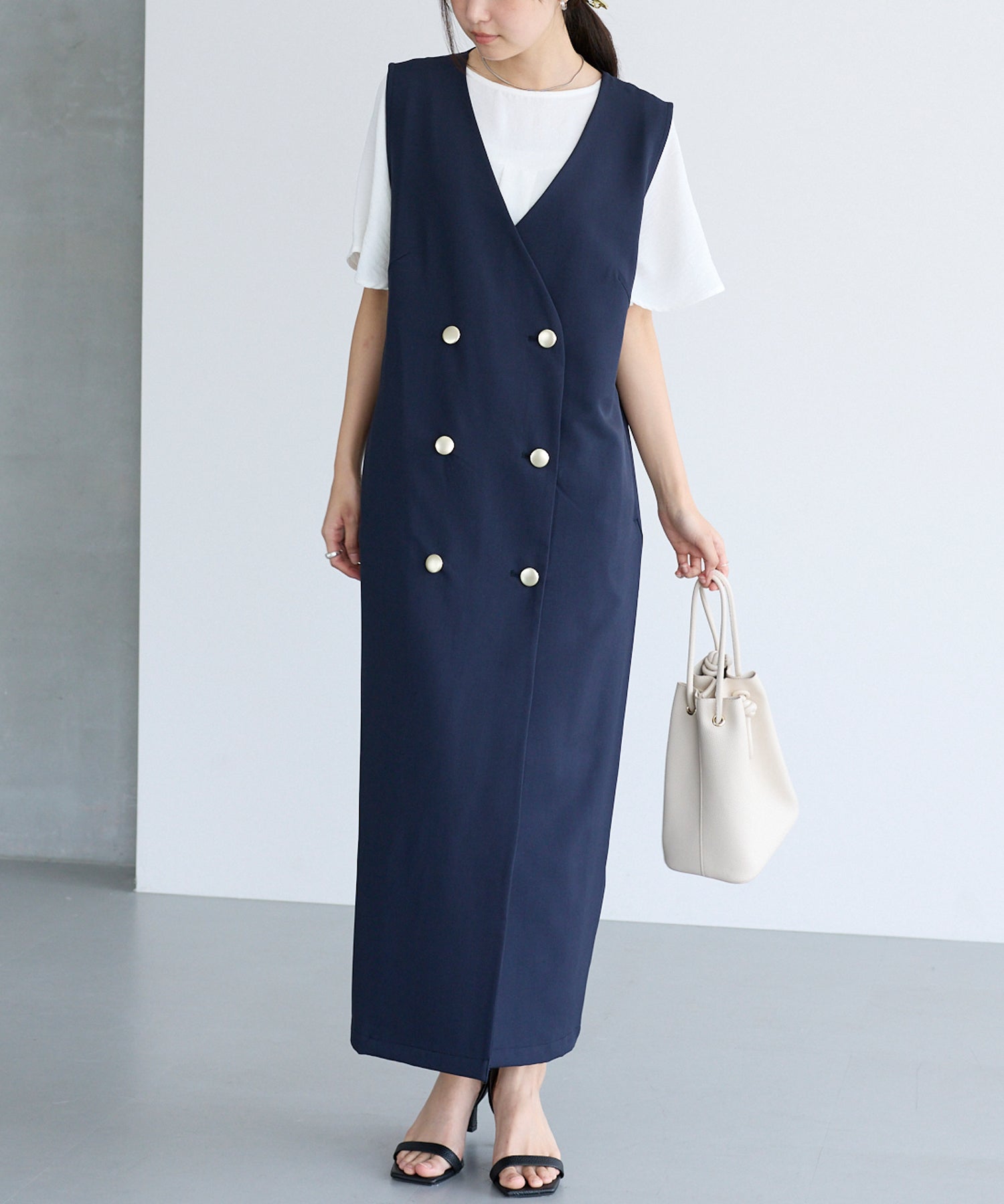 ネイビー　model:160cm 着用サイズ:M