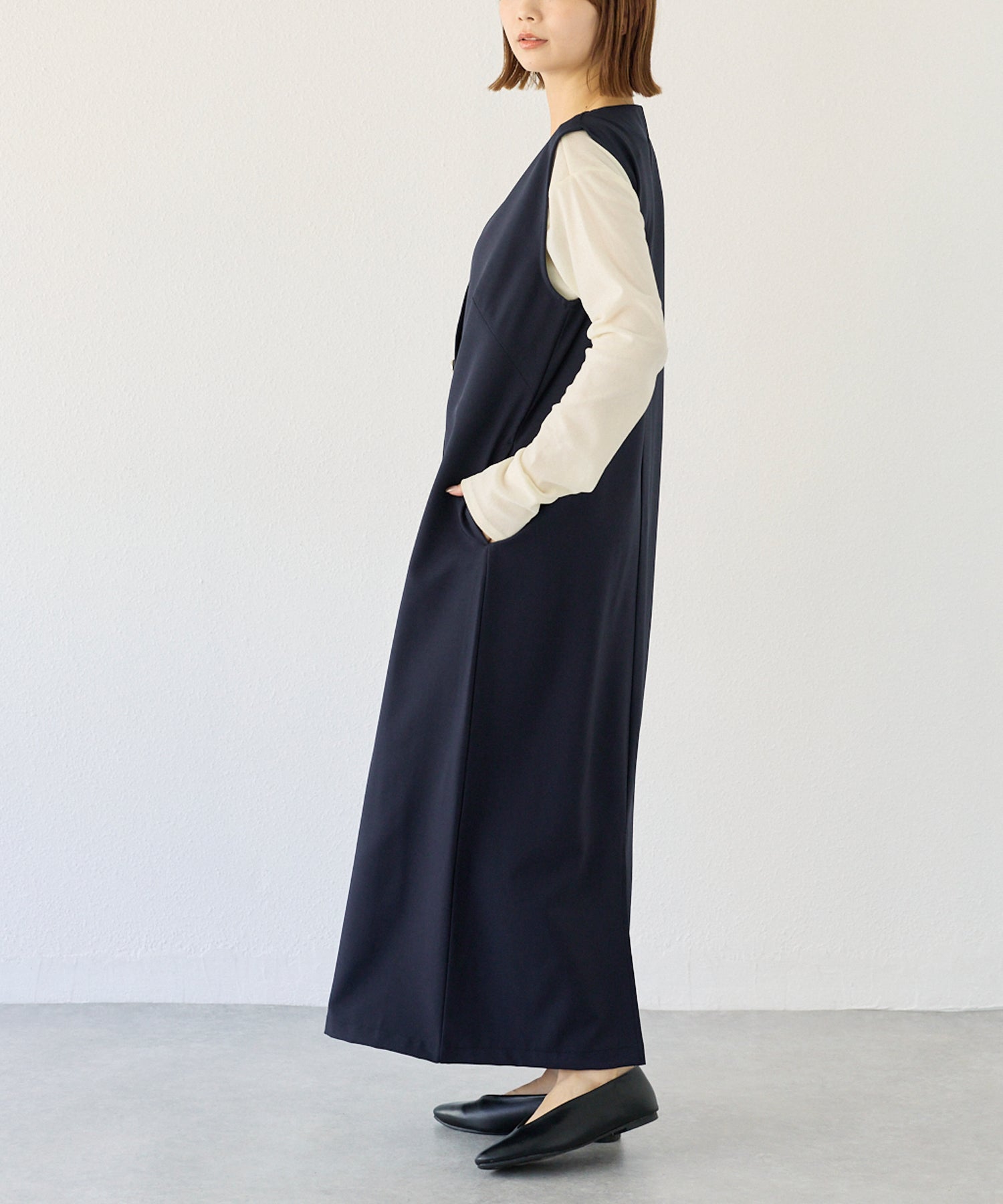 ダブル釦ジャンスカワンピース