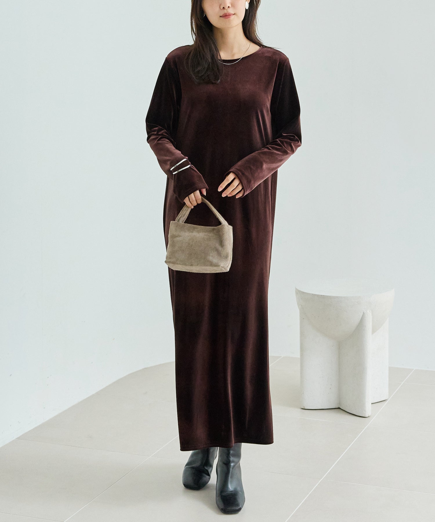 ベロアワンピース | ラビアンジェ-⼤きいサイズのレディース服