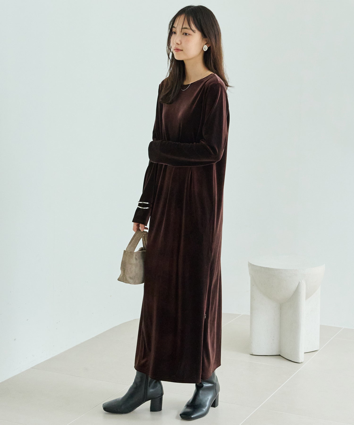 ベロアワンピース | ラビアンジェ-⼤きいサイズのレディース服