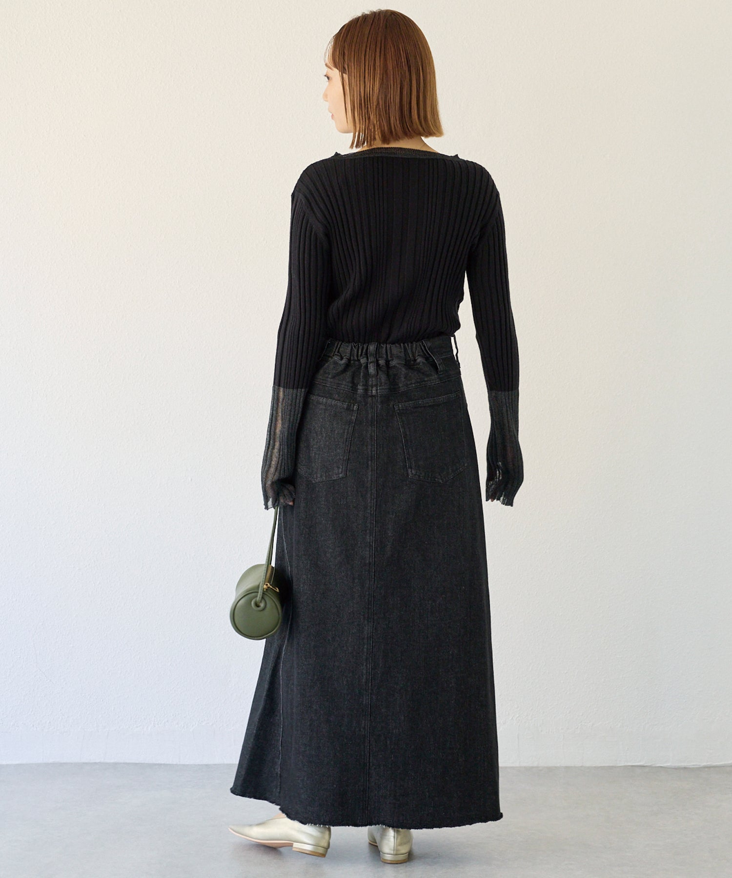 アシメフロントデニムスカート