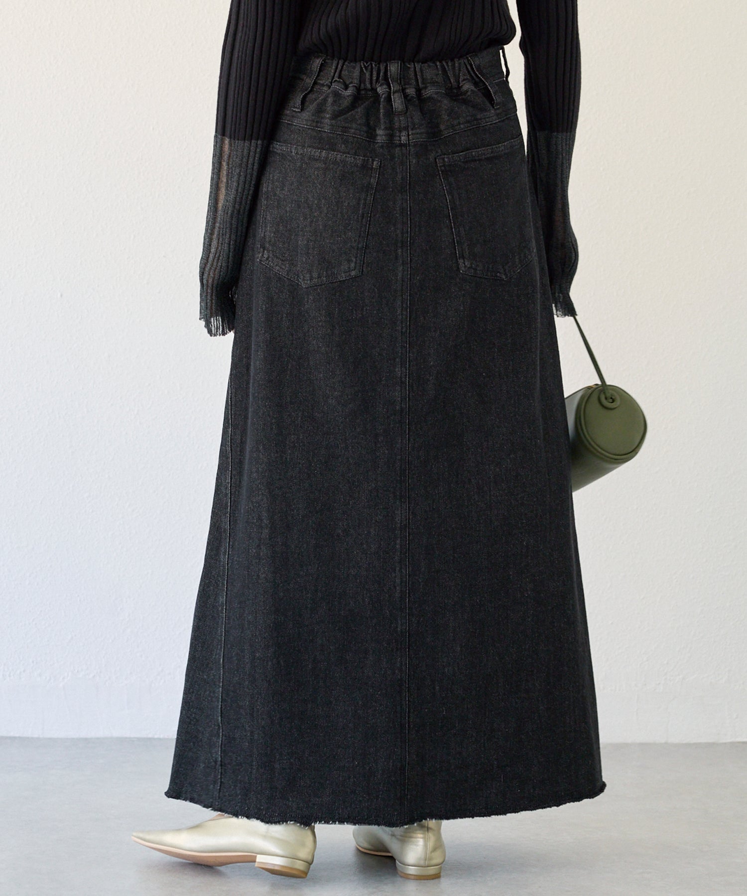 アシメフロントデニムスカート