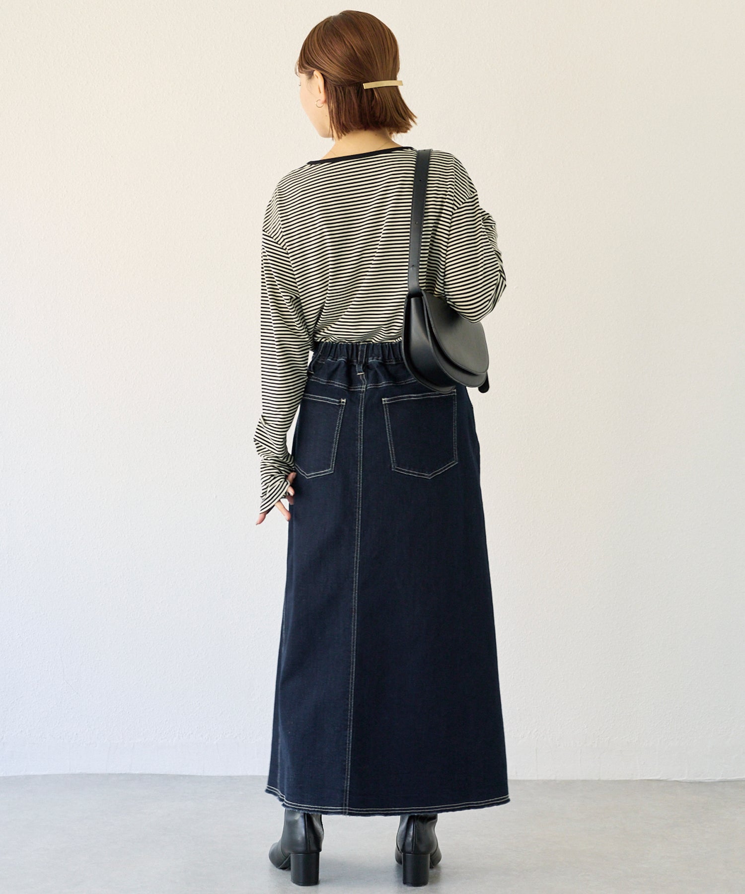 アシメフロントデニムスカート