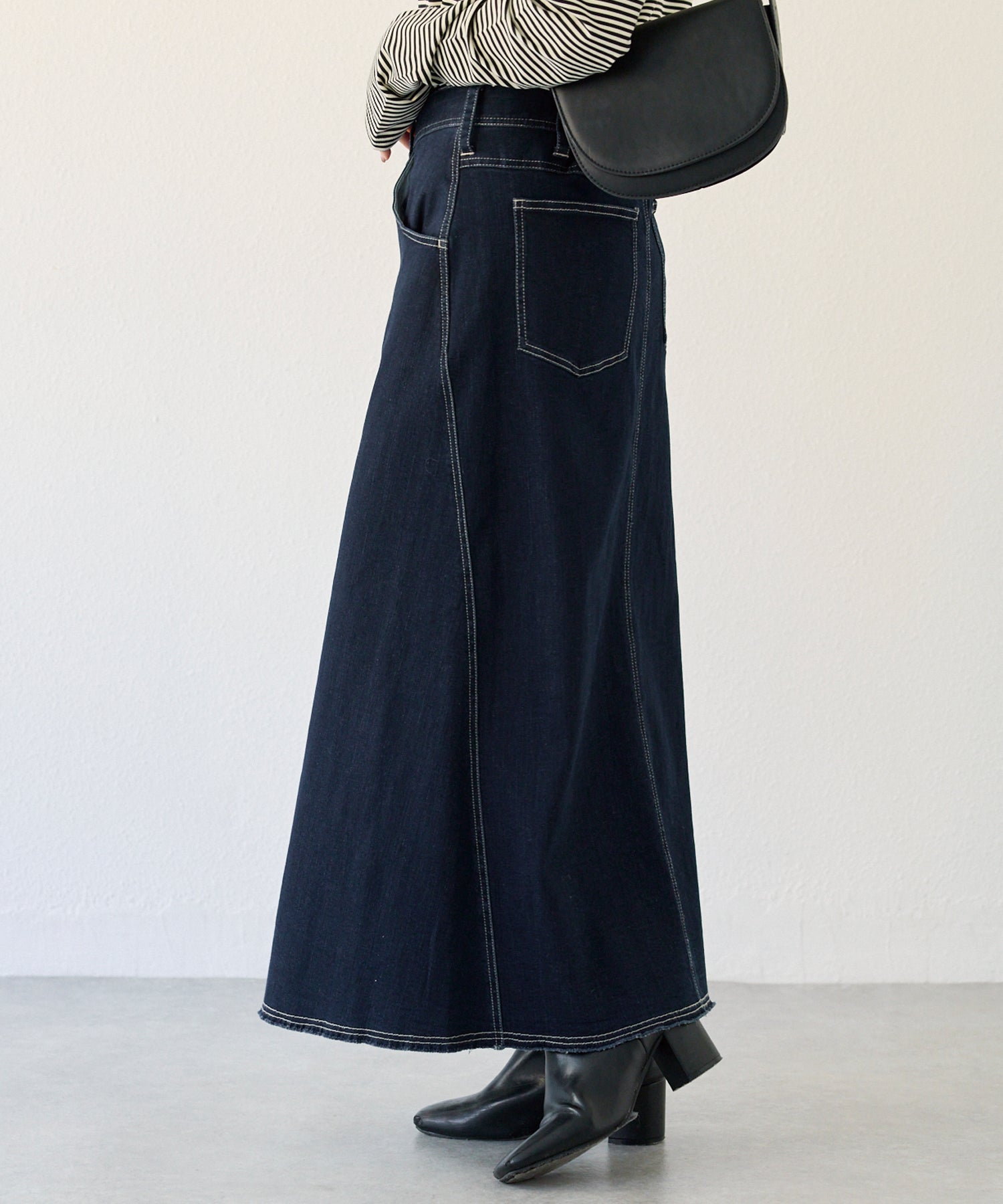 アシメフロントデニムスカート