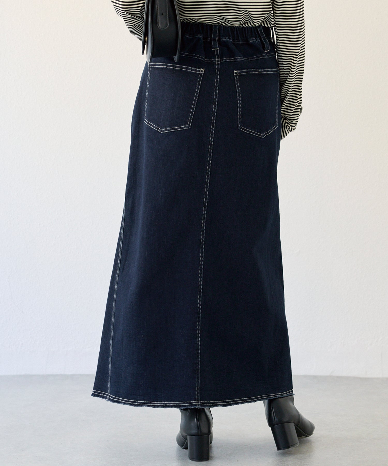 アシメフロントデニムスカート