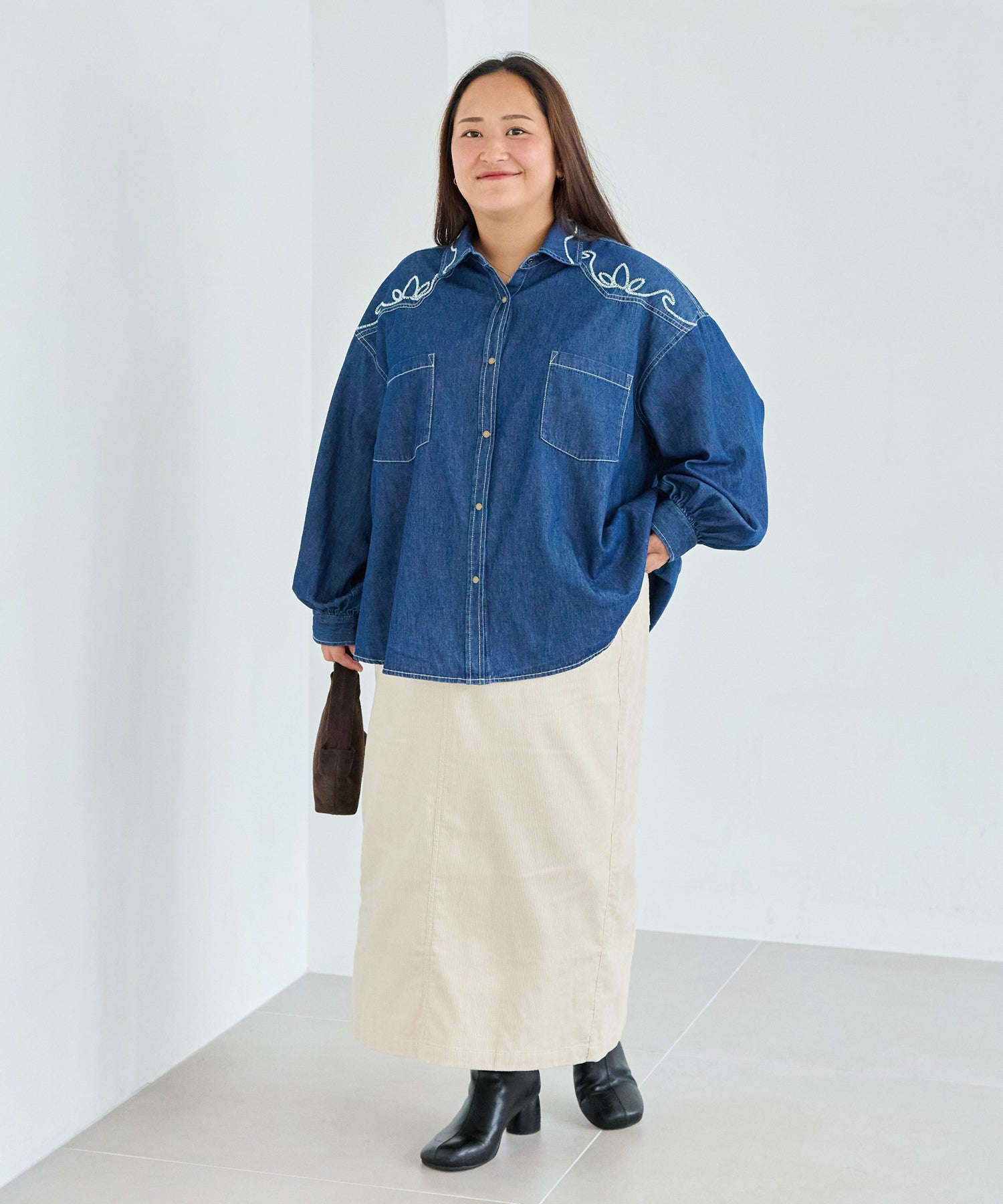 ネイビー　model:161cm 着用サイズ:3L