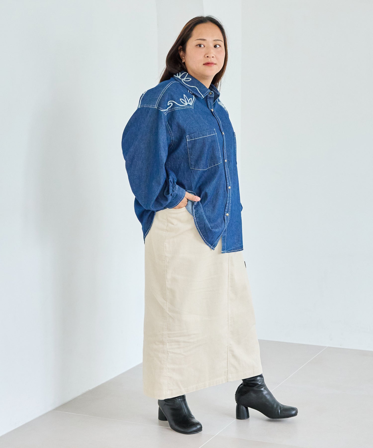 ネイビー　model:161cm 着用サイズ:3L