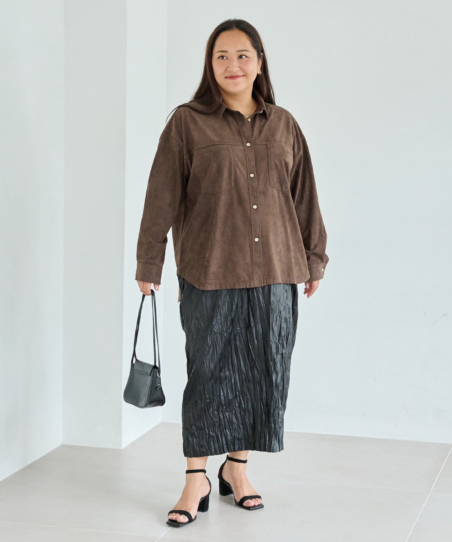 ブラウン　model:161cm 着用サイズ:3L