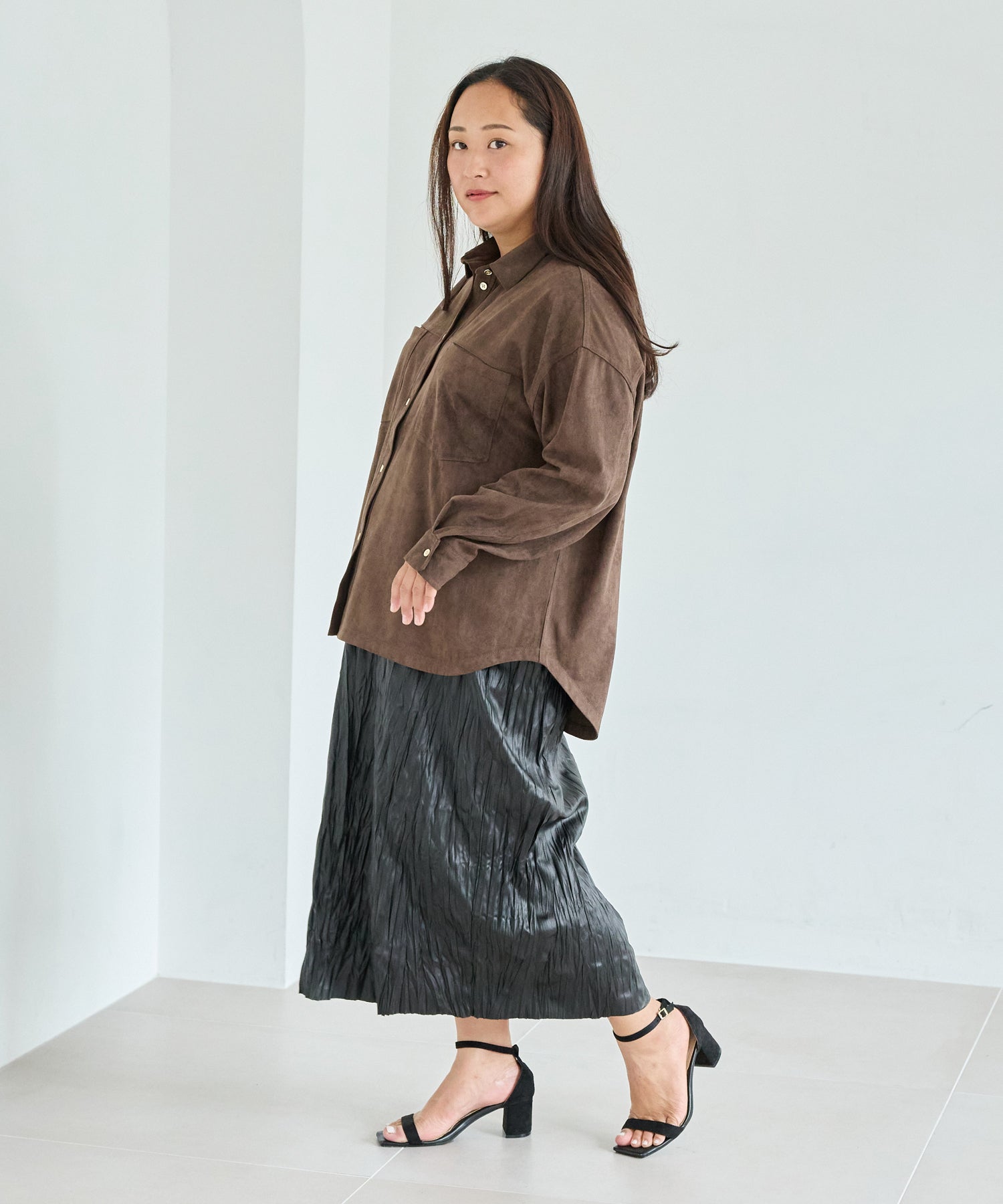 ブラウン　model:161cm 着用サイズ:3L